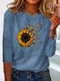 Sunflower Long sleeve Crew Neck T-Shirt