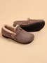 Casual Plain Buckle Warm Lined Flat Peas Shoes