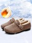 Casual Plain Buckle Warm Lined Flat Peas Shoes