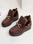 Women's Metal Decoration Warm Lined Slip On Snow Boots