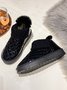 Casual Embossed Knit Panel Snow Booties