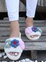 Cute Flowers Warm Faux Fur Indoor Slippers