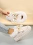 Winter Casual Rhinestone Bow Furry Lined Snow Booties