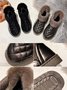 Casual Embossed Knit Panel Snow Booties