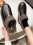 Casual Embossed Knit Panel Snow Booties