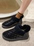 Casual Embossed Knit Panel Snow Booties