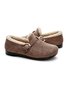 Casual Plain Buckle Warm Lined Flat Peas Shoes