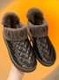 Casual Embossed Knit Panel Snow Booties