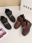 Women's Metal Decoration Warm Lined Slip On Snow Boots