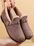 Casual Plain Buckle Warm Lined Flat Peas Shoes
