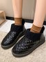 Casual Embossed Knit Panel Snow Booties