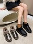 Casual Embossed Knit Panel Snow Booties