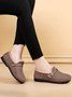 Casual Plain Buckle Warm Lined Flat Peas Shoes