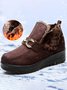 Women's Metal Decoration Warm Lined Slip On Snow Boots