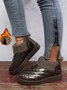 Casual Embossed Knit Panel Snow Booties
