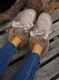 Winter Casual Rhinestone Bow Furry Lined Snow Booties