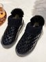 Casual Embossed Knit Panel Snow Booties