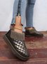 Casual Embossed Knit Panel Snow Booties