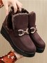 Women's Metal Decoration Warm Lined Slip On Snow Boots