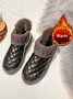 Casual Embossed Knit Panel Snow Booties