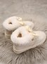 Winter Casual Rhinestone Bow Furry Lined Snow Booties