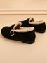 Casual Plain Buckle Warm Lined Flat Peas Shoes