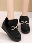 Women's Metal Decoration Warm Lined Slip On Snow Boots