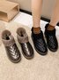 Casual Embossed Knit Panel Snow Booties