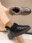 Casual Embossed Knit Panel Snow Booties