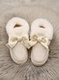 Winter Casual Rhinestone Bow Furry Lined Snow Booties