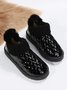 Casual Embossed Knit Panel Snow Booties
