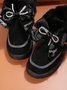 Winter Casual Rhinestone Bow Furry Lined Snow Booties