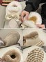 Winter Casual Rhinestone Bow Furry Lined Snow Booties