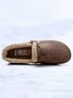 Casual Plain Buckle Warm Lined Flat Peas Shoes