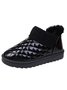 Casual Embossed Knit Panel Snow Booties