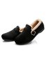 Casual Plain Buckle Warm Lined Flat Peas Shoes