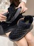 Casual Embossed Knit Panel Snow Booties