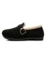 Casual Plain Buckle Warm Lined Flat Peas Shoes