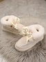 Winter Casual Rhinestone Bow Furry Lined Snow Booties