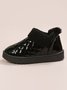 Casual Embossed Knit Panel Snow Booties