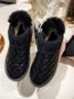 Casual Embossed Knit Panel Snow Booties