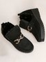 Women's Metal Decoration Warm Lined Slip On Snow Boots