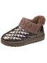 Casual Embossed Knit Panel Snow Booties
