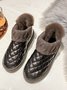 Casual Embossed Knit Panel Snow Booties