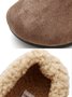 Casual Plain Buckle Warm Lined Flat Peas Shoes