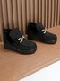 Women's Metal Decoration Warm Lined Slip On Snow Boots