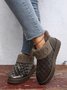 Casual Embossed Knit Panel Snow Booties