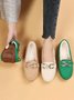 Plain Rhinestone Metal-embellished Faux Fur-lined Loafers