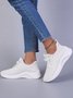 Plus Size Plaid Mesh Fabric Slip On Sneakers