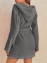 Plush Pajamas Solid Color Hooded Home Clothes Warm Robes Plus Size